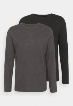 Pier One 2 Pack - Longsleeve - Dark Grey/Black -Pier One Winkel 007c88127656457c8f19869283e98031