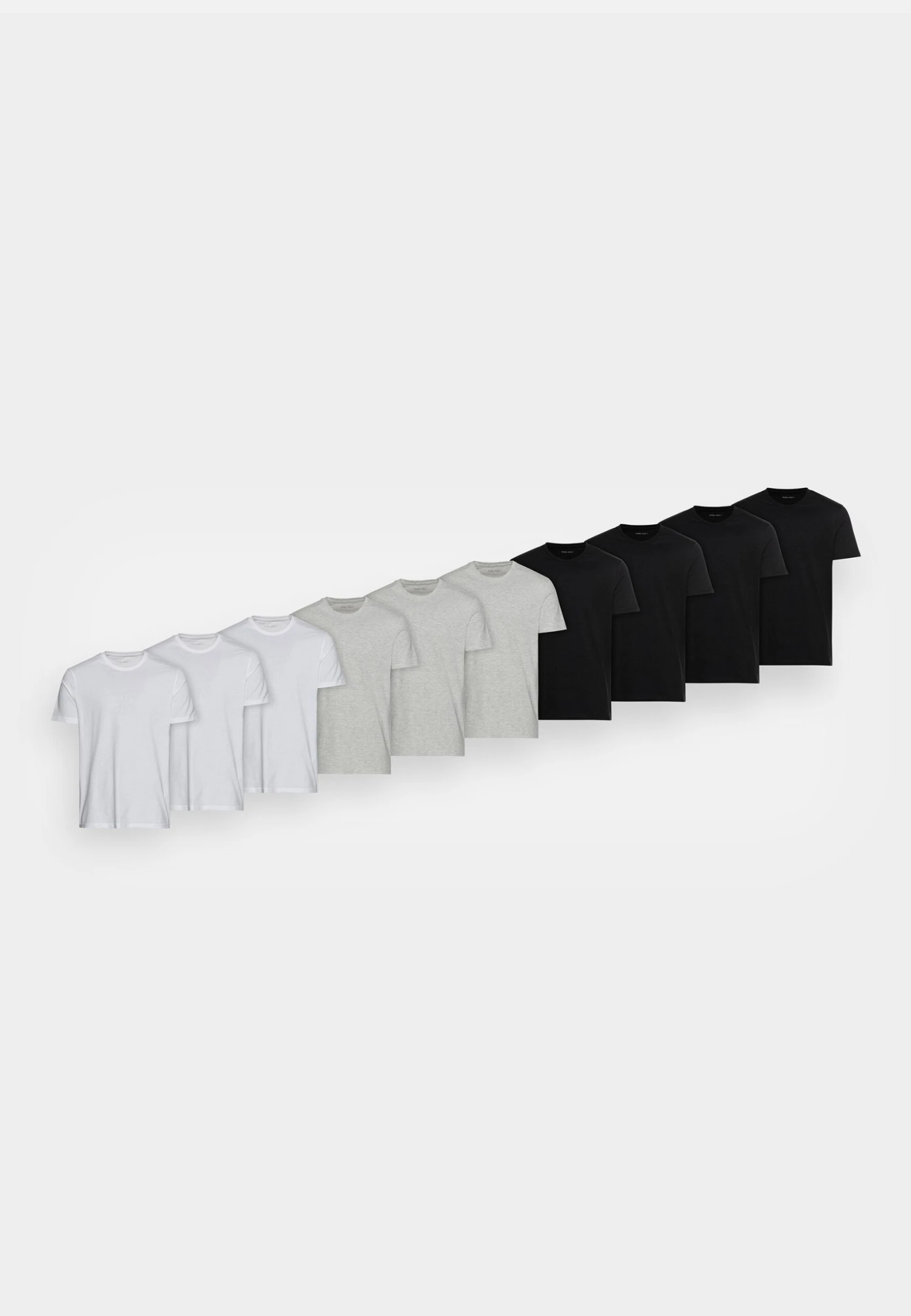 Pier One 10 Pack - T-Shirt Basic - Mottled Light Grey/Black/White 5 Pier One 10 Pack - T-Shirt Basic - Mottled Light Grey/Black/White - Afbeelding 5