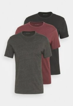 Pier One 3 Pack - T-Shirt Basic - Black/Mottled Dark Grey/Bordeaux -Pier One Winkel 3a3d359b577841e6a576172d8b53126f