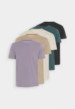 Pier One 5 Pack - T-Shirt Basic - White/Off-White/Lilac -Pier One Winkel 457fc2dd907744f0aad3de7198ff6a0b