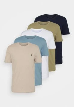 Pier One 5 Pack - T-Shirt Basic - Beige/White/Light Blue -Pier One Winkel 66878d61f9284197b4395faece75418c
