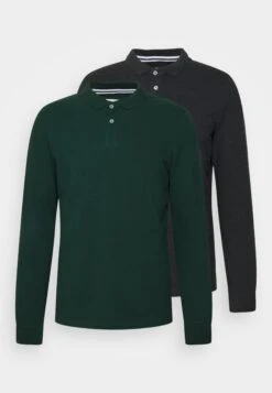 Pier One Long Sleeve 2 Pack- Poloshirt - Dark Grey/Khaki -Pier One Winkel 797d6a7ee480495b8e72e1155193494c