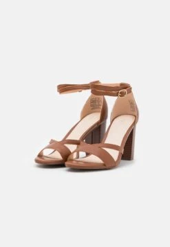 Pier One Leather - Sandalen Met Hoge Hak - Cognac -Pier One Winkel 9e82db66f2564588b21964fb5ff4fc0e