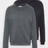Pier One 2 Pack - Sweater - Black/Mottled Dark Grey
