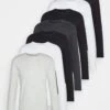 Pier One 7 Pack - Longsleeve - Mottled Light Grey/White/Mottled Dark Grey