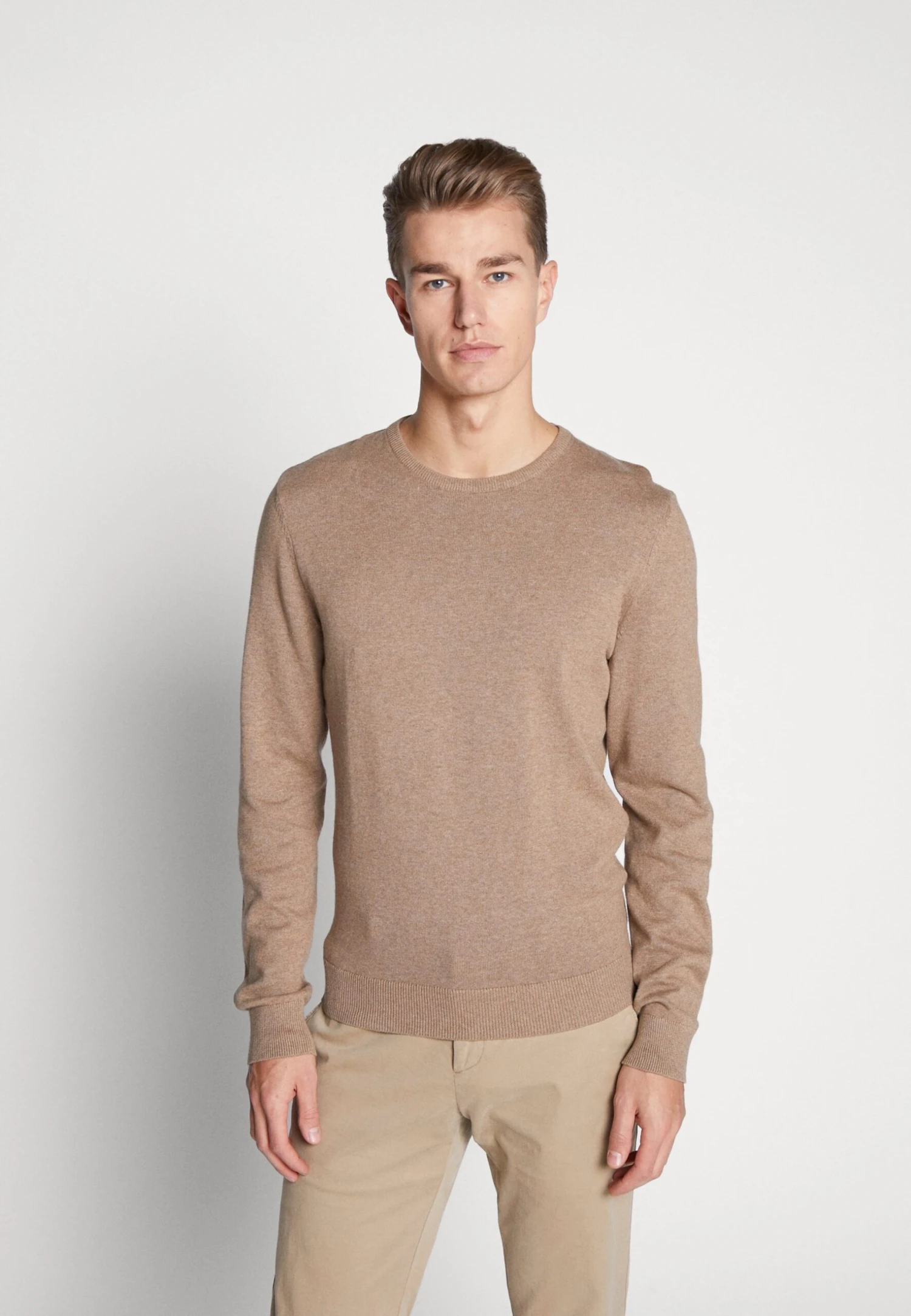 Pier One Basic Crewneck - Trui - Mottled Beige 1 Pier One Basic Crewneck - Trui - Mottled Beige