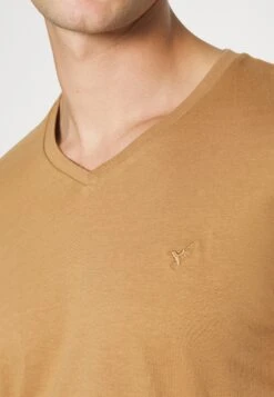 Pier One V Neck Bird Tonal 3 Pack - T-Shirt Basic - Light Brown/White/Dark Blue -Pier One Winkel dbb41cfafe134396801079ad8aaa0b0b