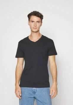 Pier One V Neck Bird Tonal 3 Pack - T-Shirt Basic - Light Brown/White/Dark Blue -Pier One Winkel e08d0778ecd941aa94fa4e322df34f7c