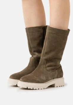 Pier One Leather Winter Boot - Laarzen - Khaki